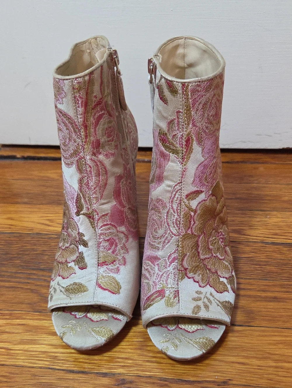 Nine West Vintage Floral Haywood Open-Toe Heel Boots